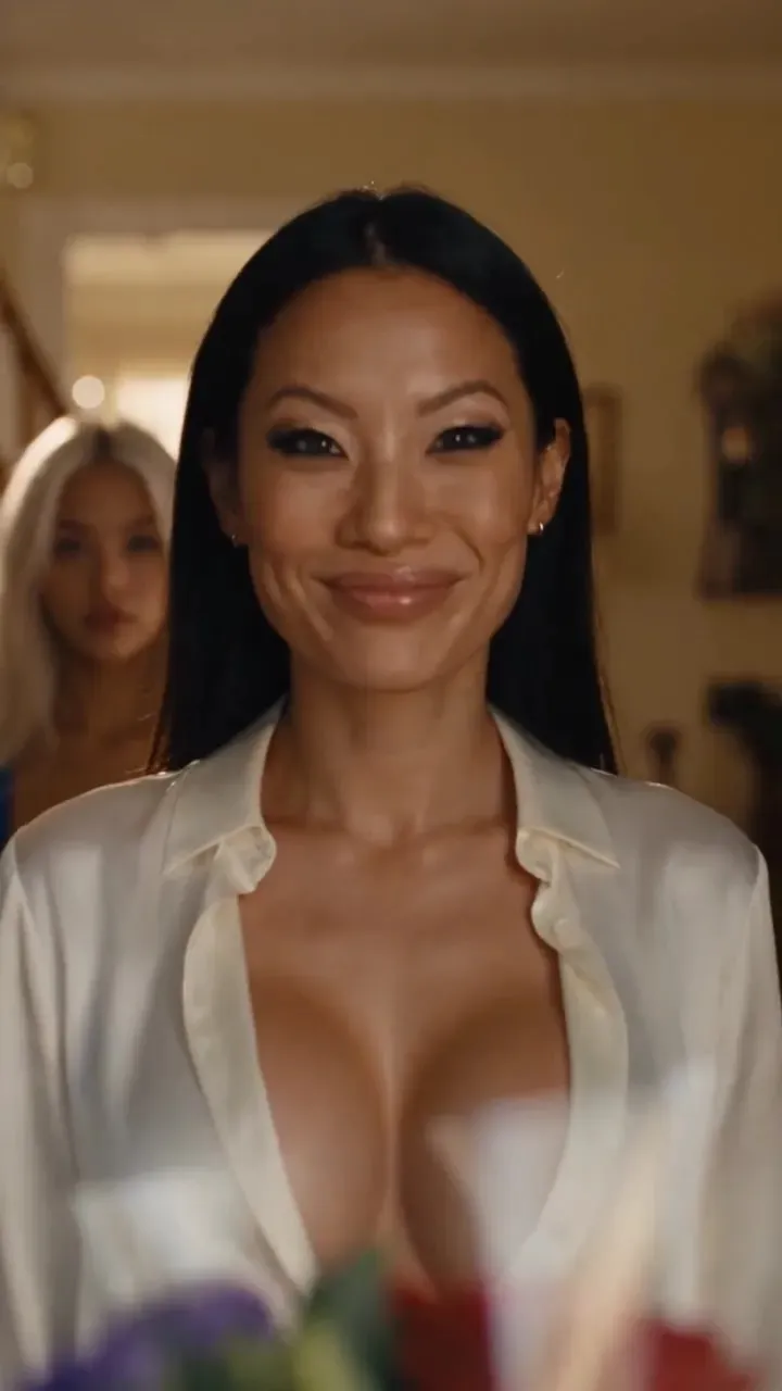 Asa Akira's digital twin as the mother in My One-Night Stand Is My Girlfriend's Mom